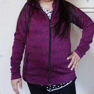 COLUMBIA WOMENS MEDIUM PINK ANIMAL PRINT SPORTS JACKET WITH HOOD